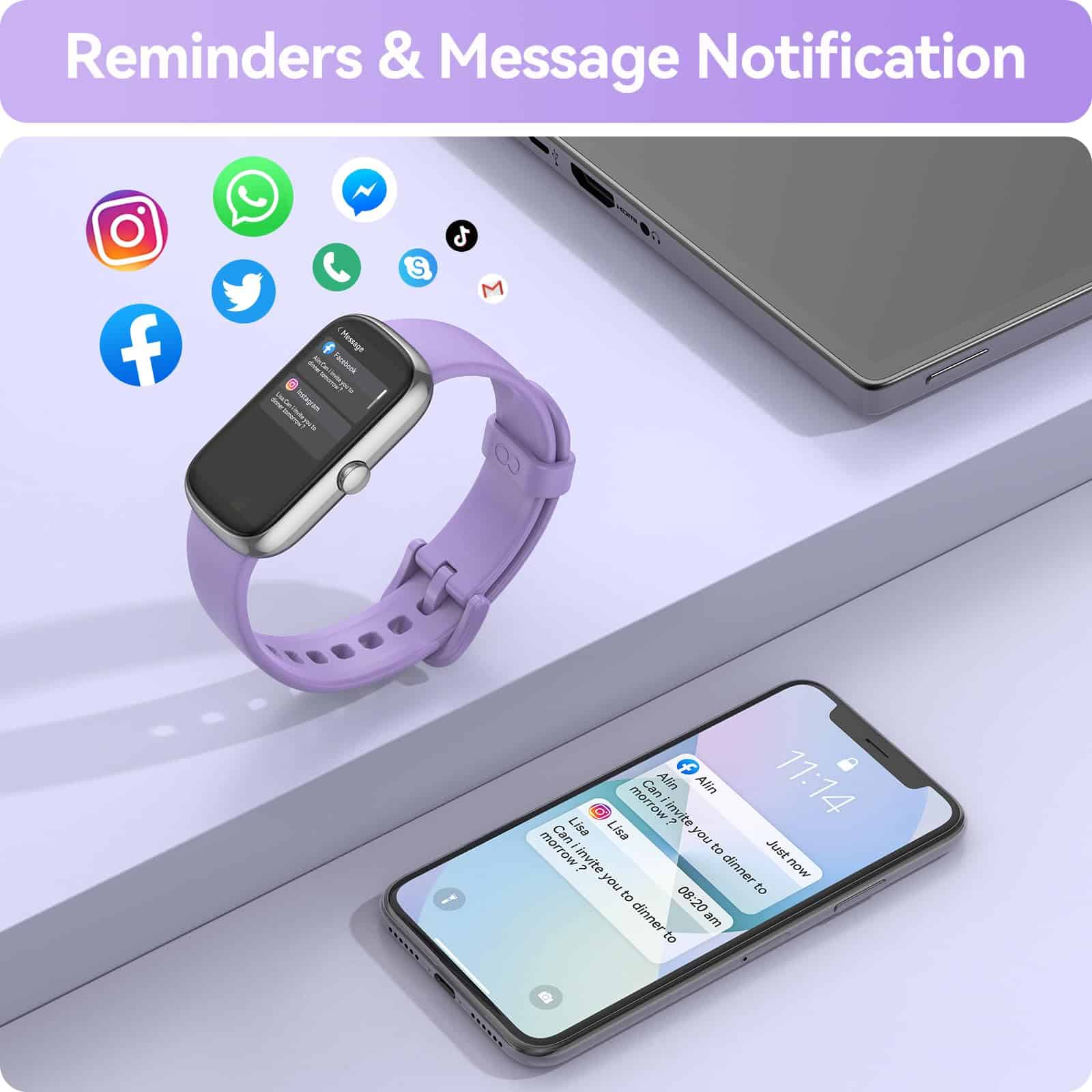 Pulsera de actividad anyloop Fitness Tracker con monitor de - Imagen 6