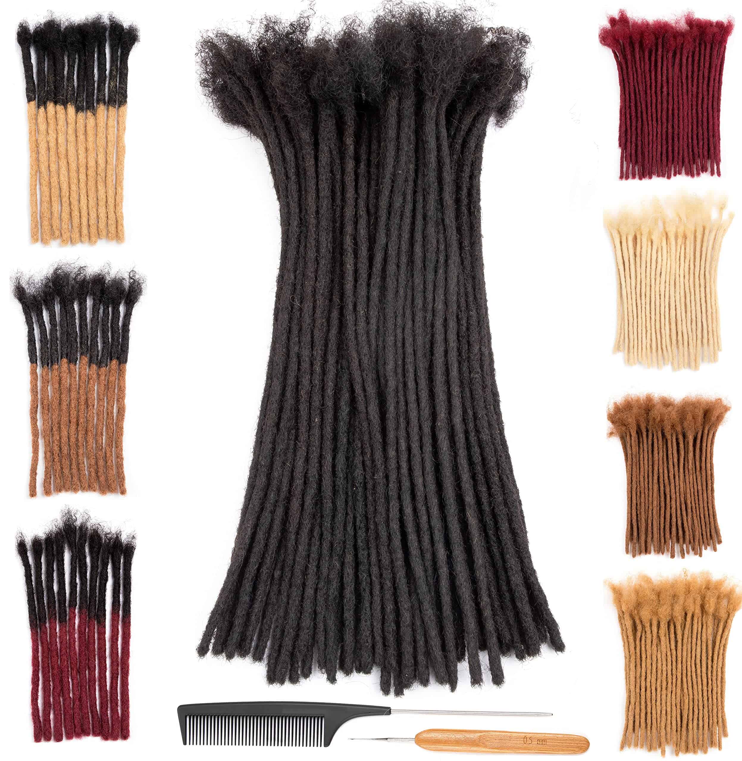 Extensiones de Dreadlock de Cabello Humano Real 100% 0.2cm