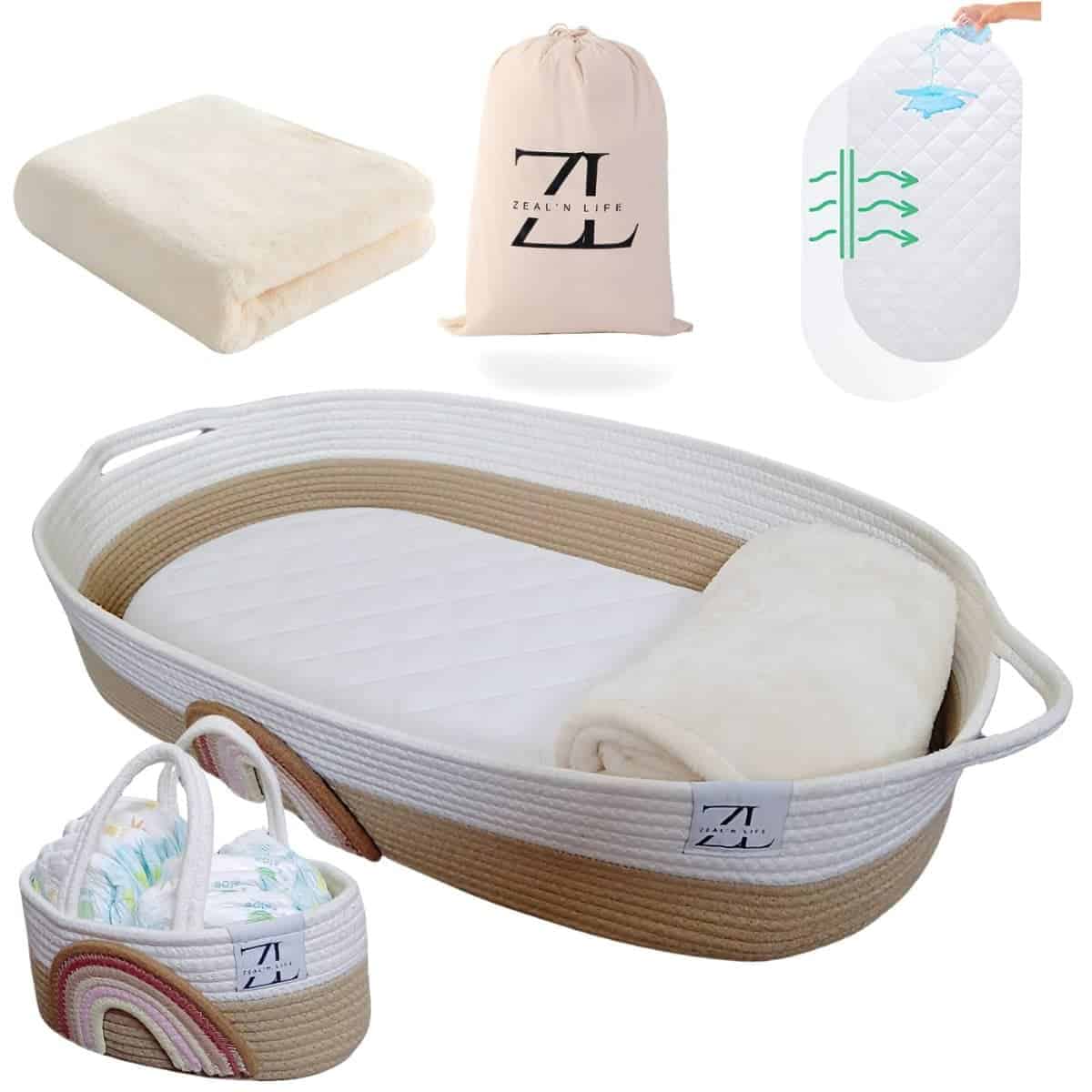 Cesto para Cambiar Bebés ZEAL'N LIFE para Cambiador de