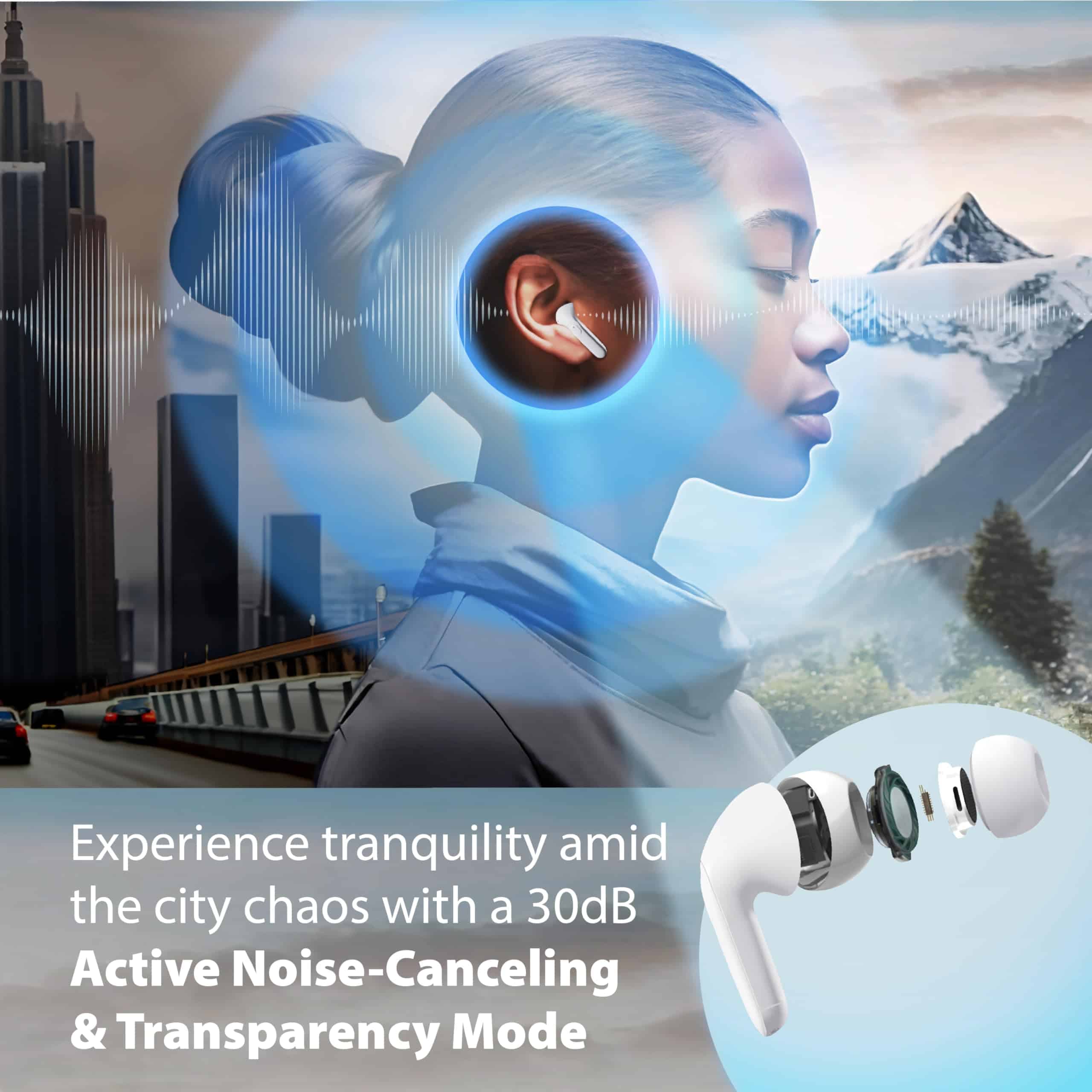 Audífonos inalámbricos con cancelación activa de ruido Coby - Imagen 4