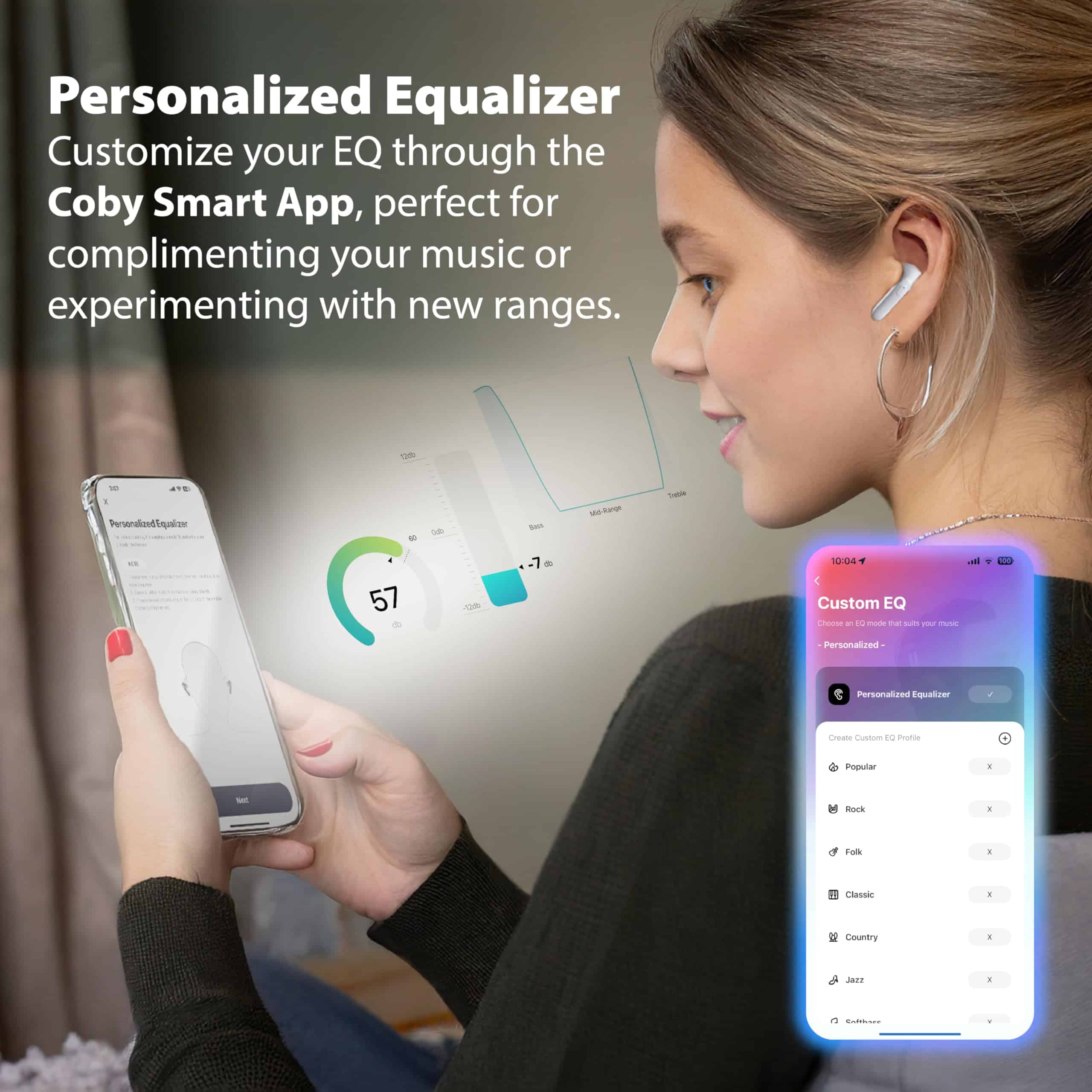 Audífonos inalámbricos con cancelación activa de ruido Coby - Imagen 9