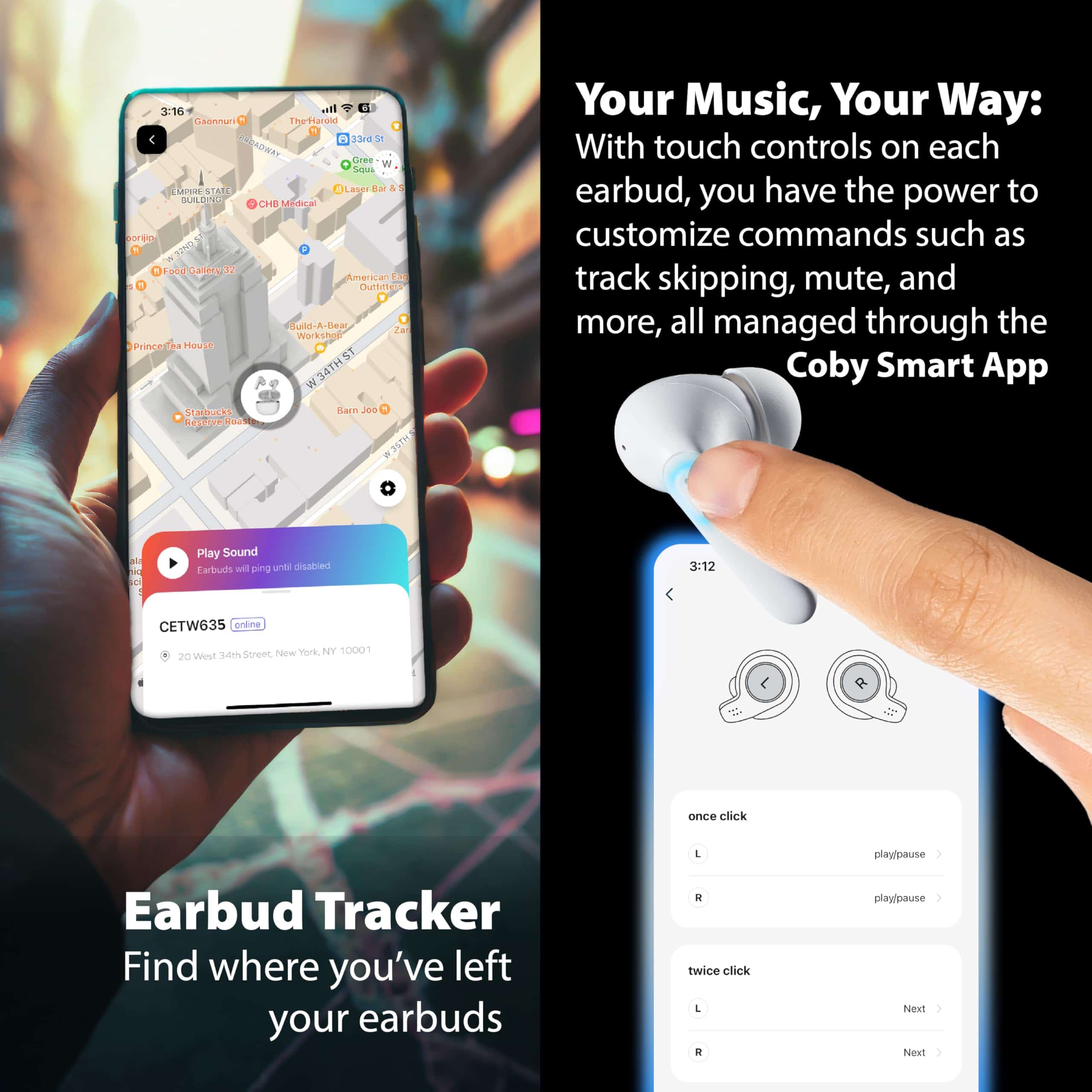 Audífonos inalámbricos con cancelación activa de ruido Coby - Imagen 10