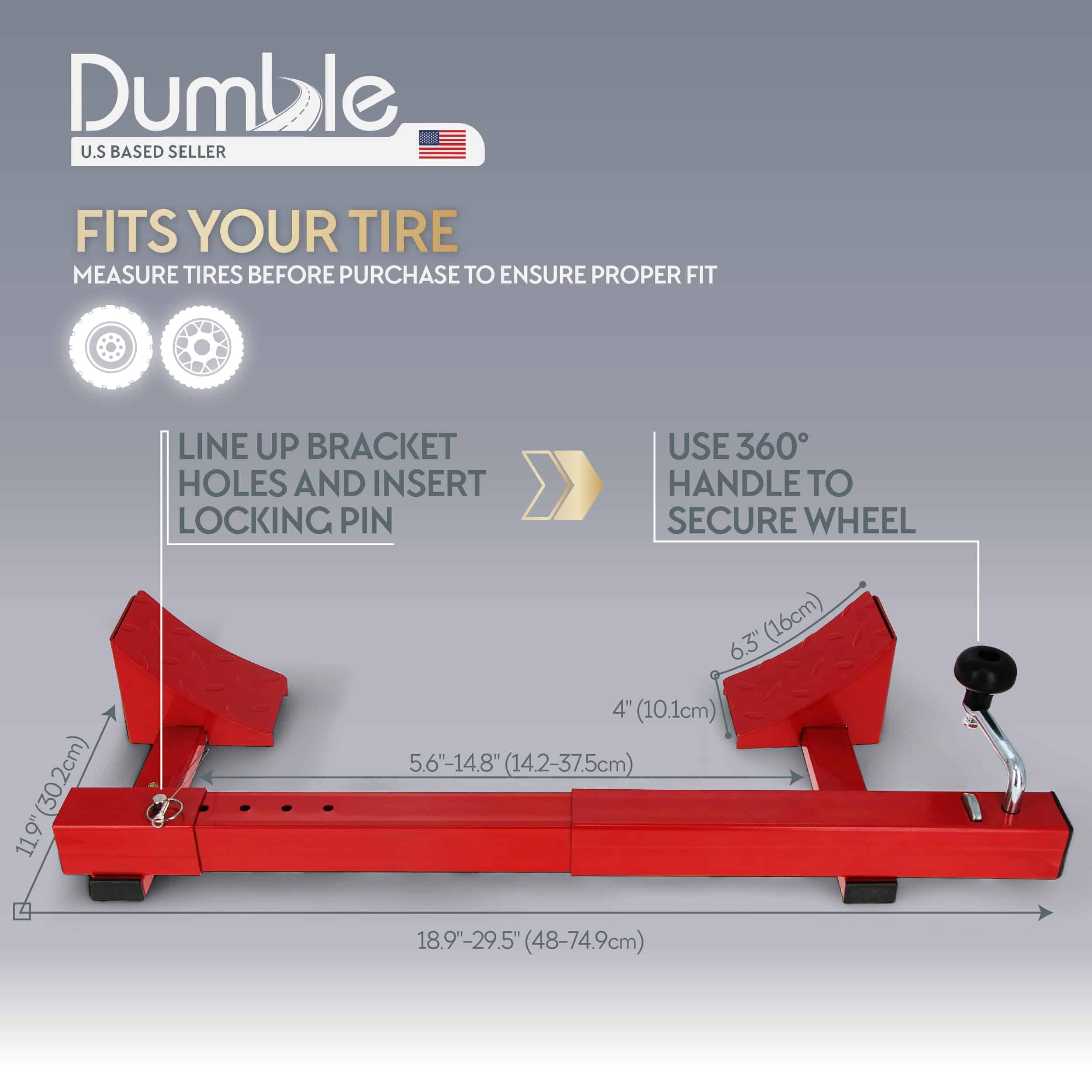 Dumble Wheel Chock - Bloques de neumáticos ajustables para - Imagen 5