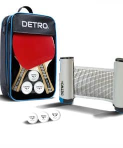 Set de Palas de Ping Pong de Detro con Red y Pelotas