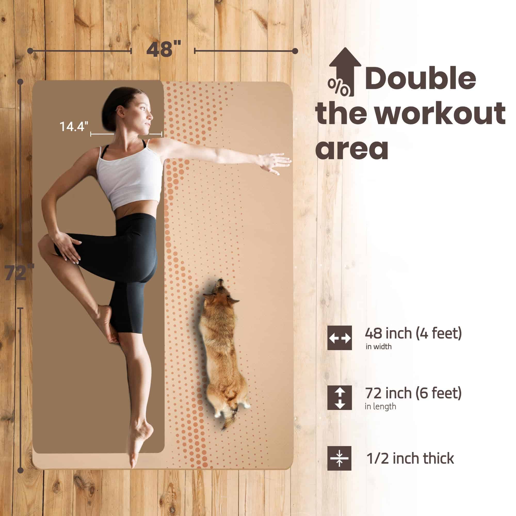 Tapete de Yoga Grande Gogokiwi (6'x4') Extra -Noche Estrella - Imagen 4