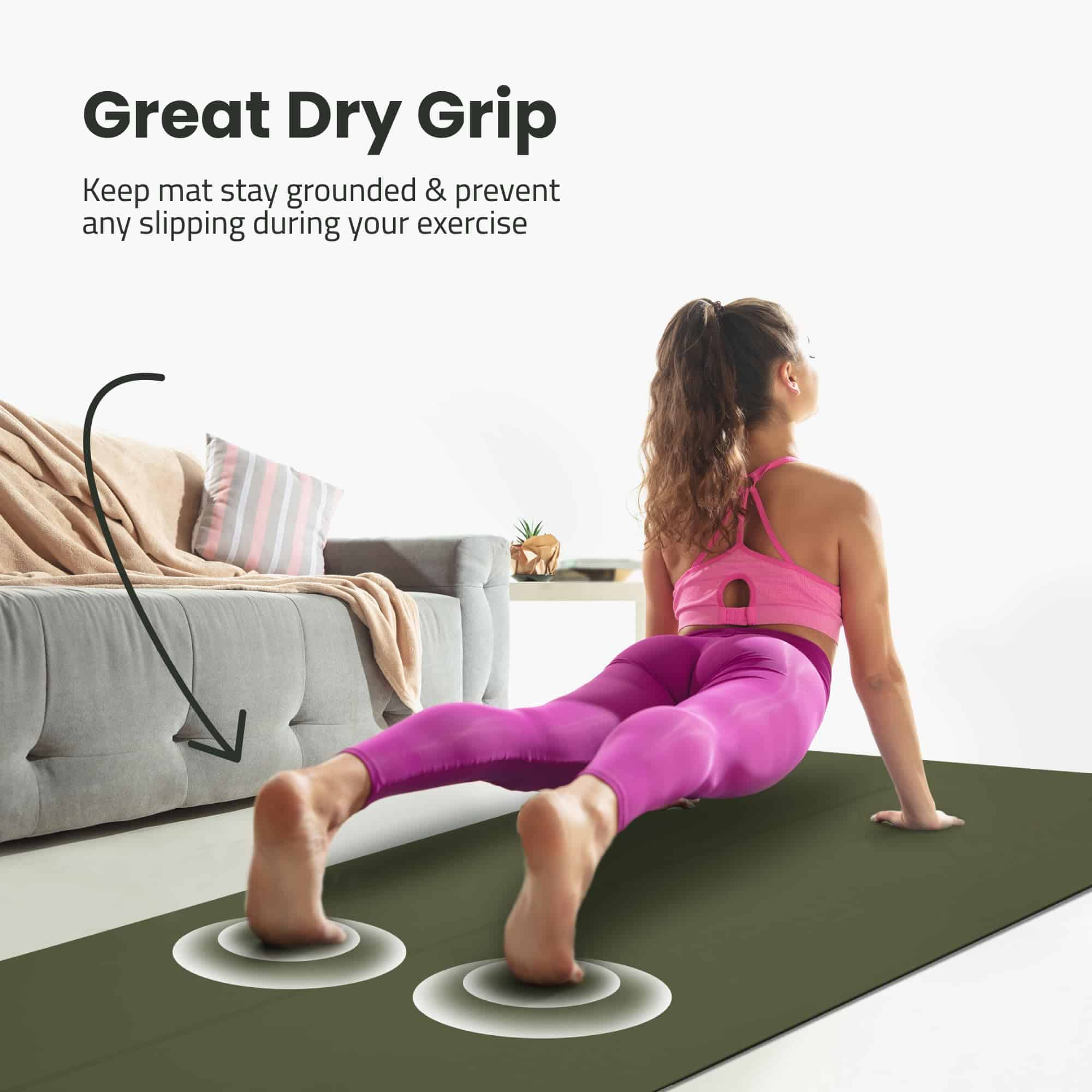 Tapete de Yoga Extra Ancho Gogokiwi para -Verde Oliva - Imagen 7