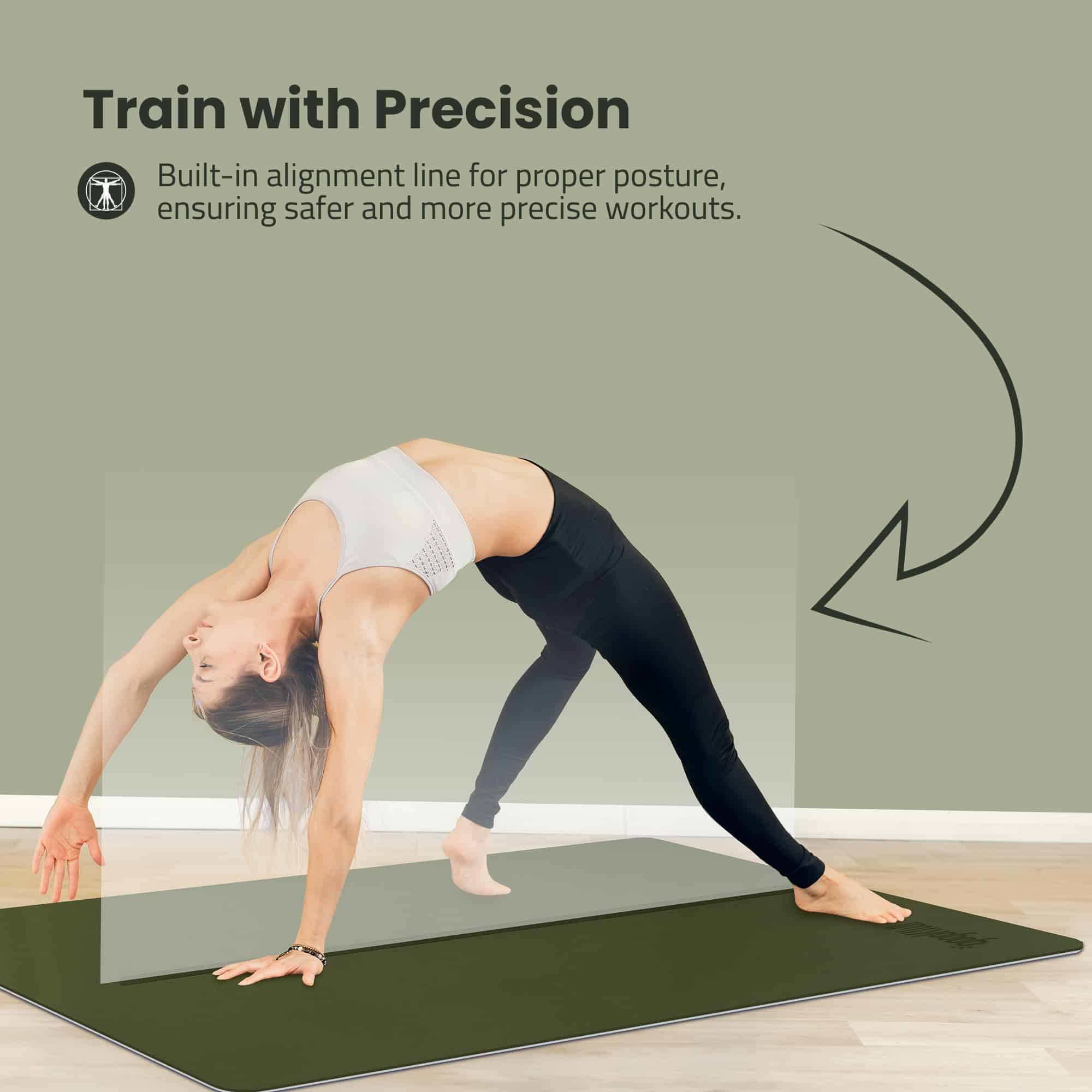 Tapete de Yoga Extra Ancho Gogokiwi para -Verde Oliva - Imagen 6