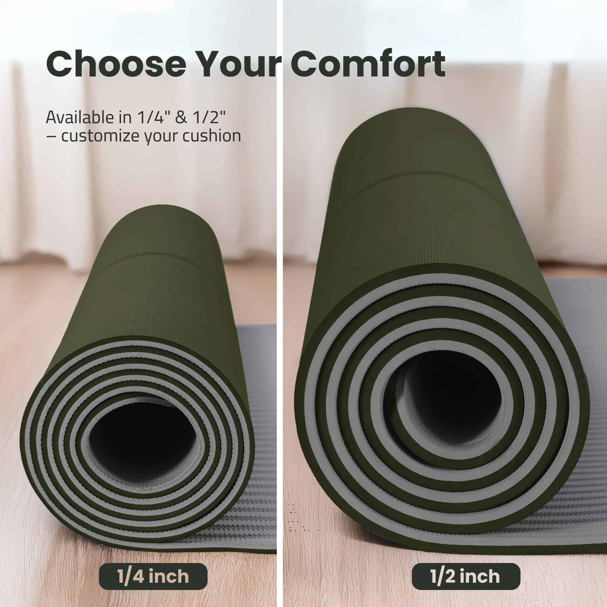 Tapete de Yoga Extra Ancho Gogokiwi para -Verde Oliva - Imagen 3