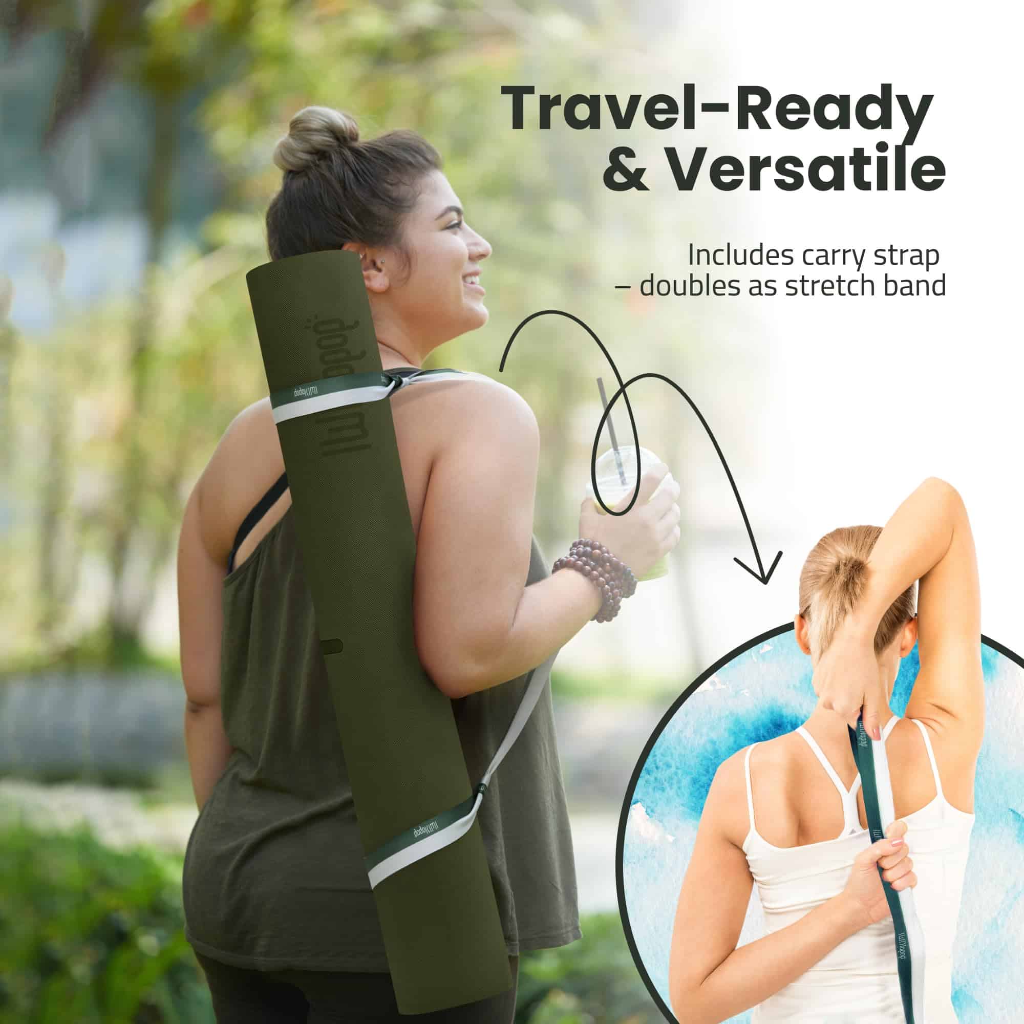 Tapete de Yoga Extra Ancho Gogokiwi para -Verde Oliva - Imagen 8