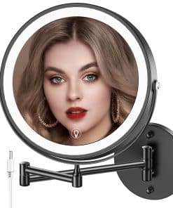 Espejo de Maquillaje iluminado MNIENT Montado -Negro