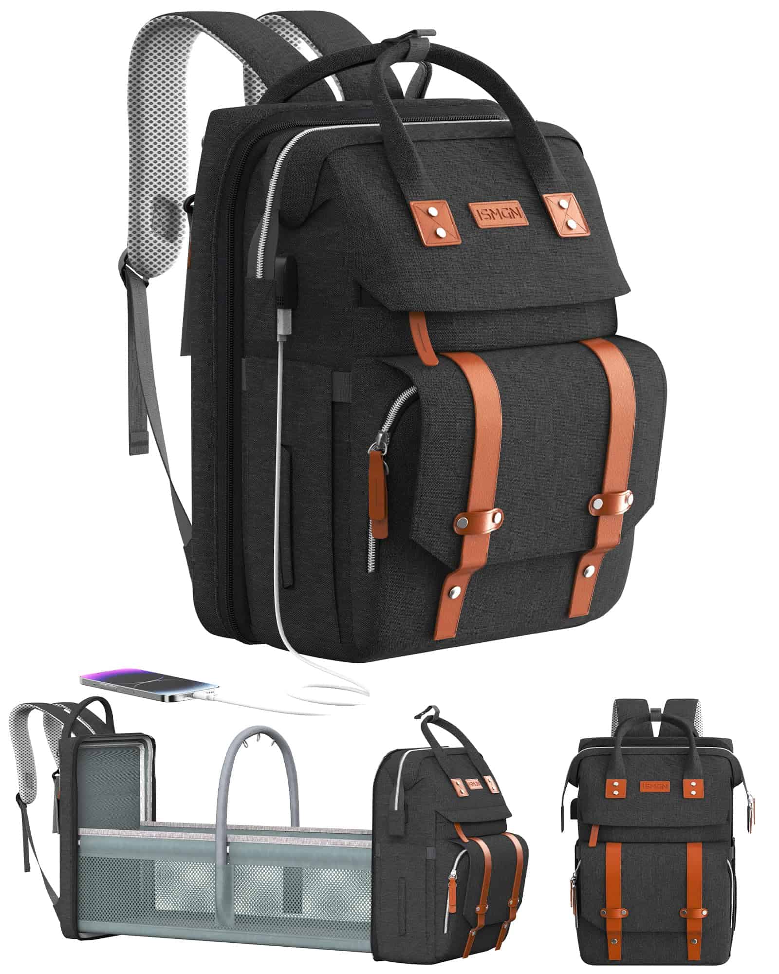 Mochila de pañales ISMGN con estación de cambio, Mochila