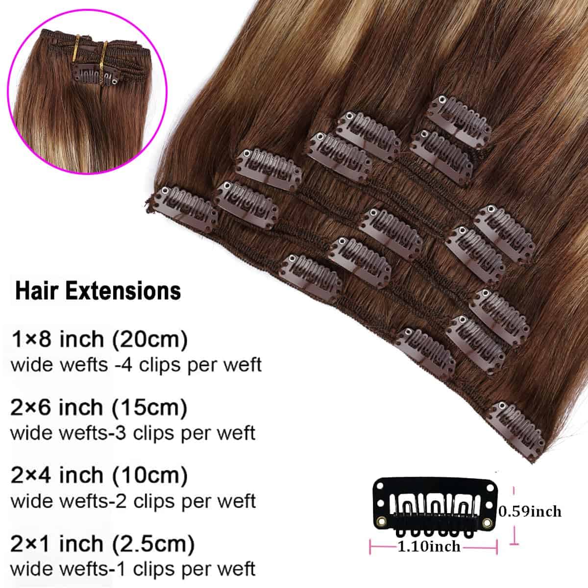 Extensiones de Cabello Clip in ORIGEN Pelo Humano Real - Imagen 4