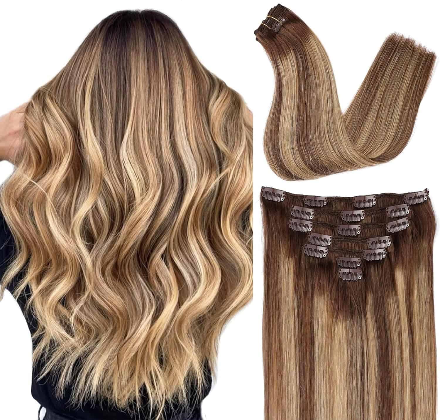 Extensiones de Cabello Clip in ORIGEN Pelo Humano Real