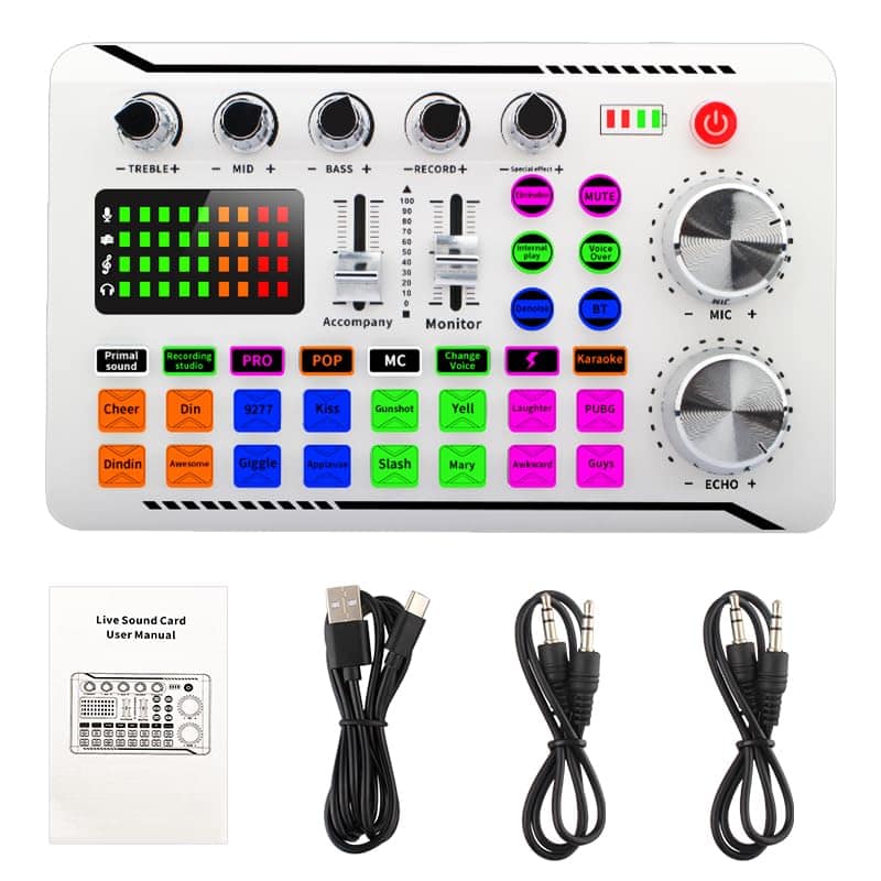 Mezcladora de Audio Profesional F998, Tarjeta de Sonido - Imagen 7