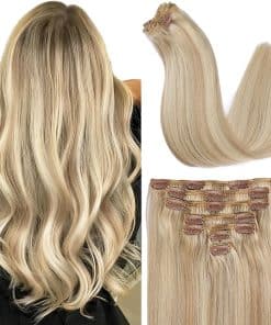 Extensiones de Cabello Clip in de Pelo Real Remy Marrón