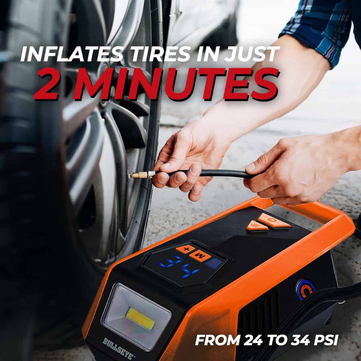 Inflador de Neumáticos Bullseye 12V DC Rápida Inflación de - Imagen 3