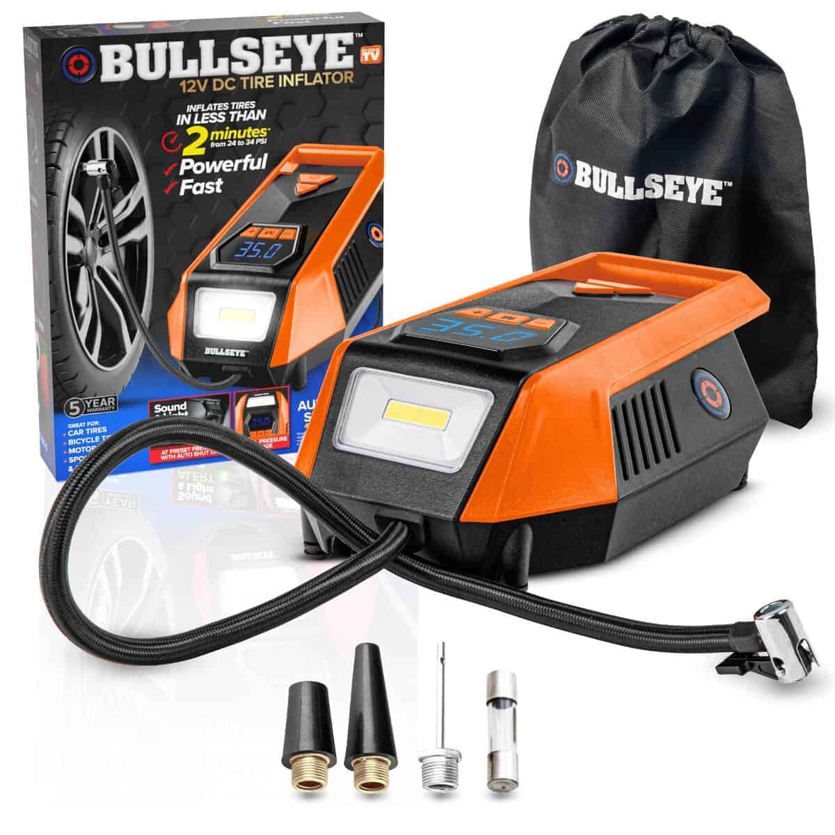 Inflador de Neumáticos Bullseye 12V DC Rápida Inflación de