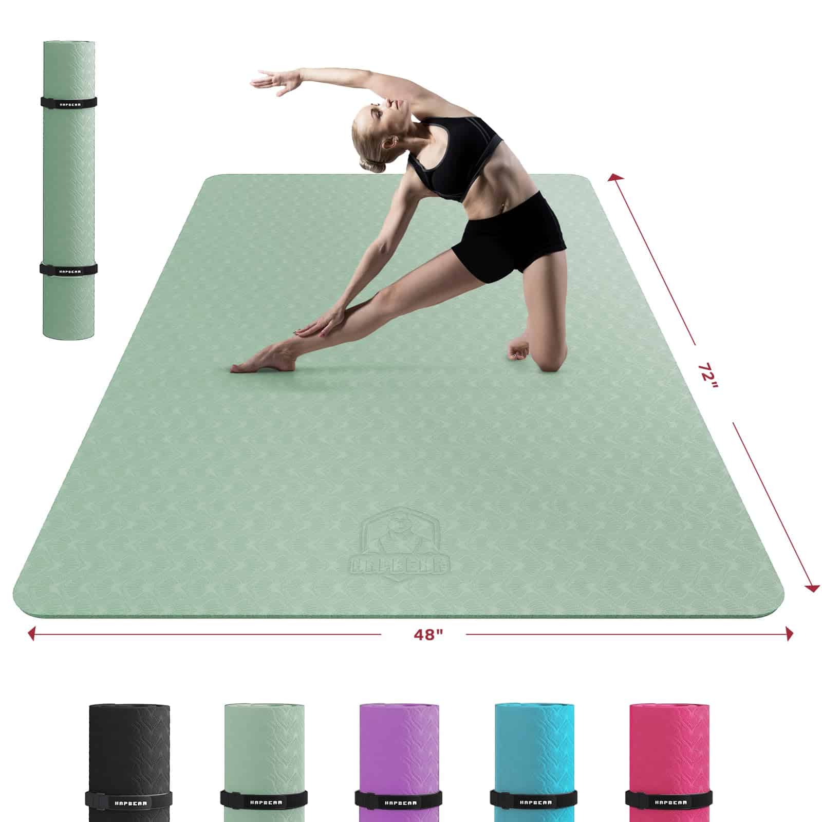 Tapete de Yoga Extra Grande HAPBEAR - -Verde