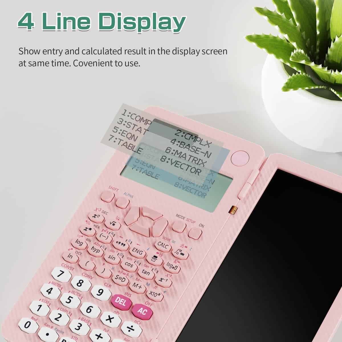 Calculadora Científica Recargable -Rosa - Imagen 6