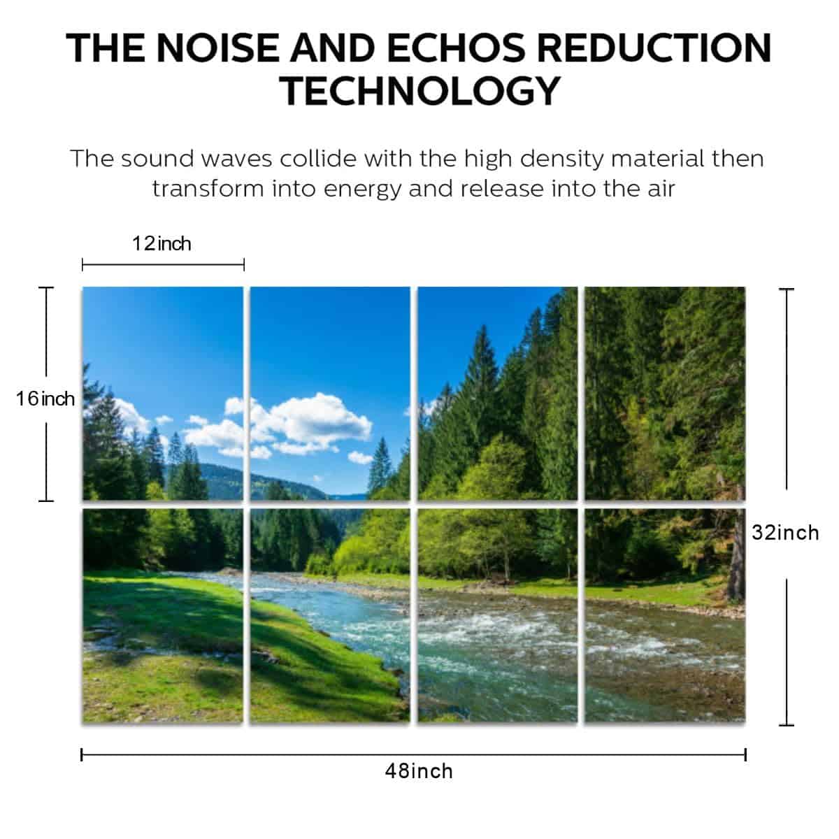 Paneles acústicos de arte escena de naturaleza montaña río - Imagen 5
