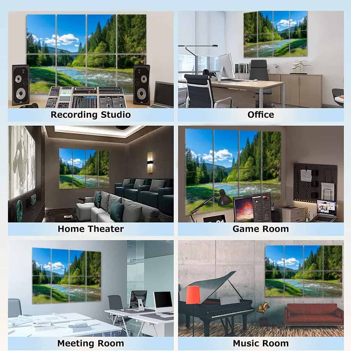 Paneles acústicos de arte escena de naturaleza montaña río - Imagen 7