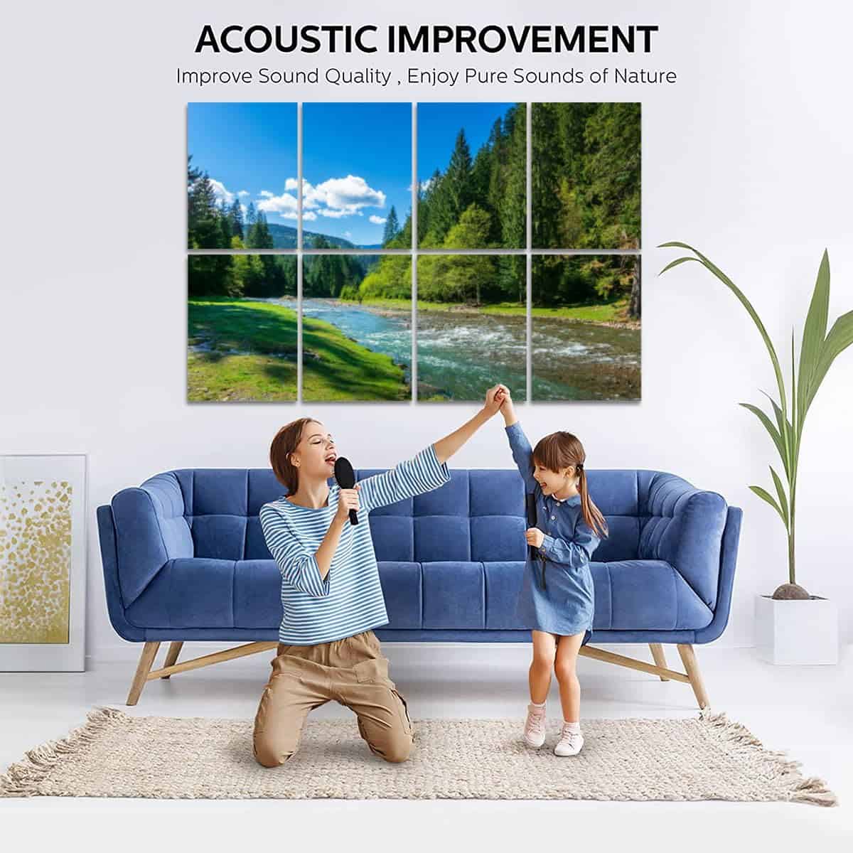 Paneles acústicos de arte escena de naturaleza montaña río - Imagen 4