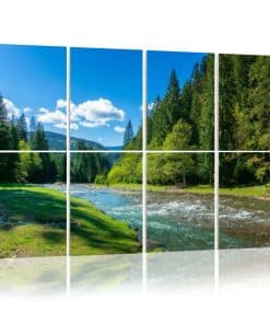 Paneles acústicos de arte escena de naturaleza montaña río