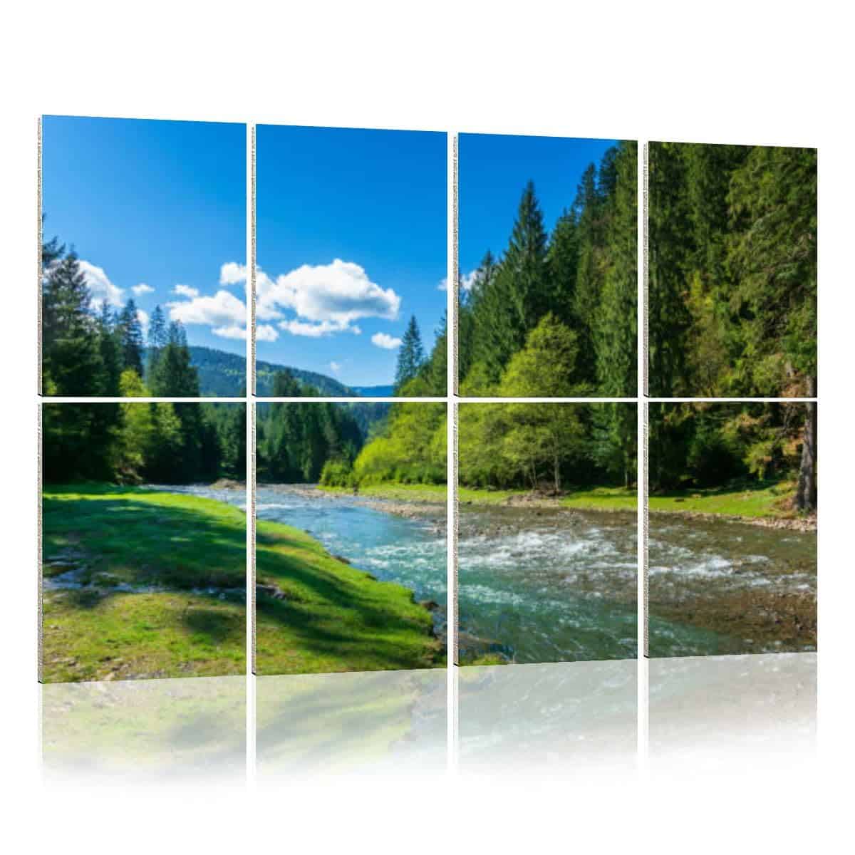 Paneles acústicos de arte escena de naturaleza montaña río