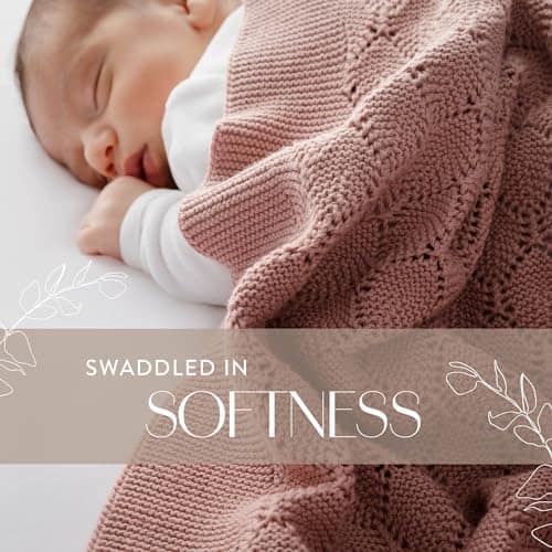 Manta de bebé de punto grueso Chunky Pointelle - Cuddle & - Imagen 7
