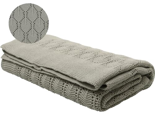Manta de bebé de punto grueso Chunky Pointelle - Cuddle & - Imagen 9