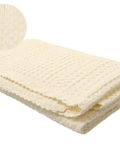 Manta para bebé Peluche Woven Waffle con ribete de encaje -