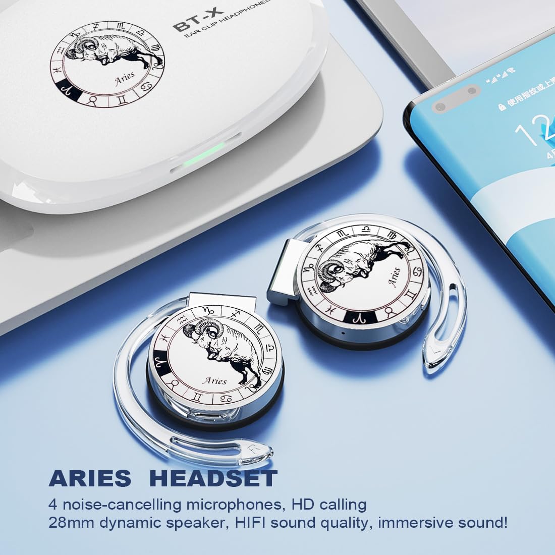 Audífonos On-Ear Bluetooth V5.3, Auriculares -Aries - Imagen 5