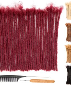 Extensiones de rastas de pelo humano real de 0,6 cm y 0,8