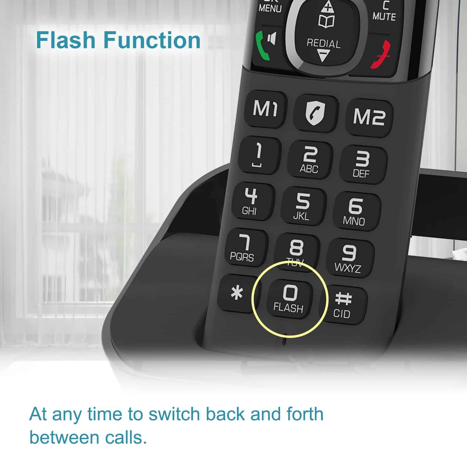 Teléfono inalámbrico Hellobaby DECT 6.0 con 2 Handsets, - Imagen 8