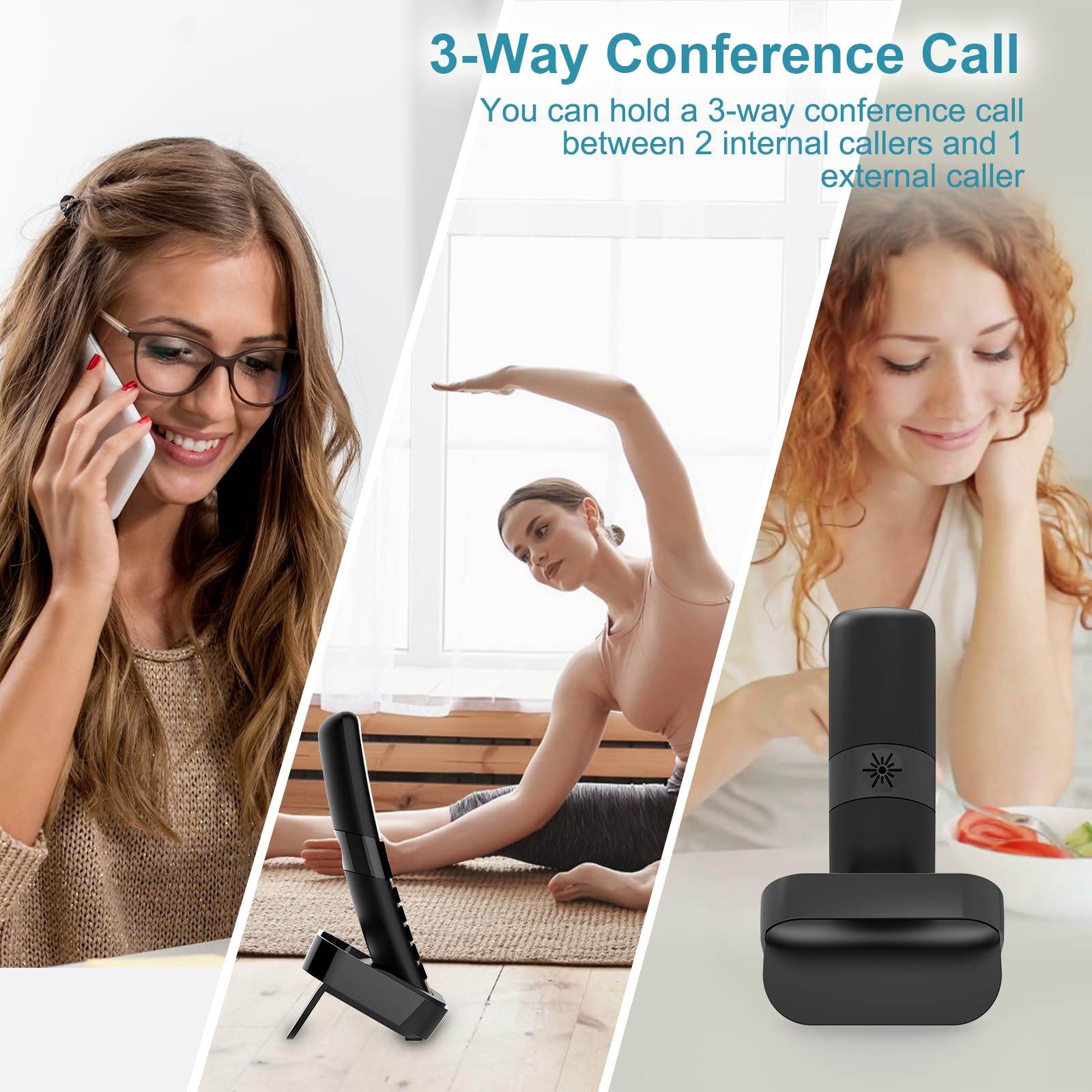 Teléfono inalámbrico digital Hellobaby HB2688-3 DECT 6.0, - Imagen 4