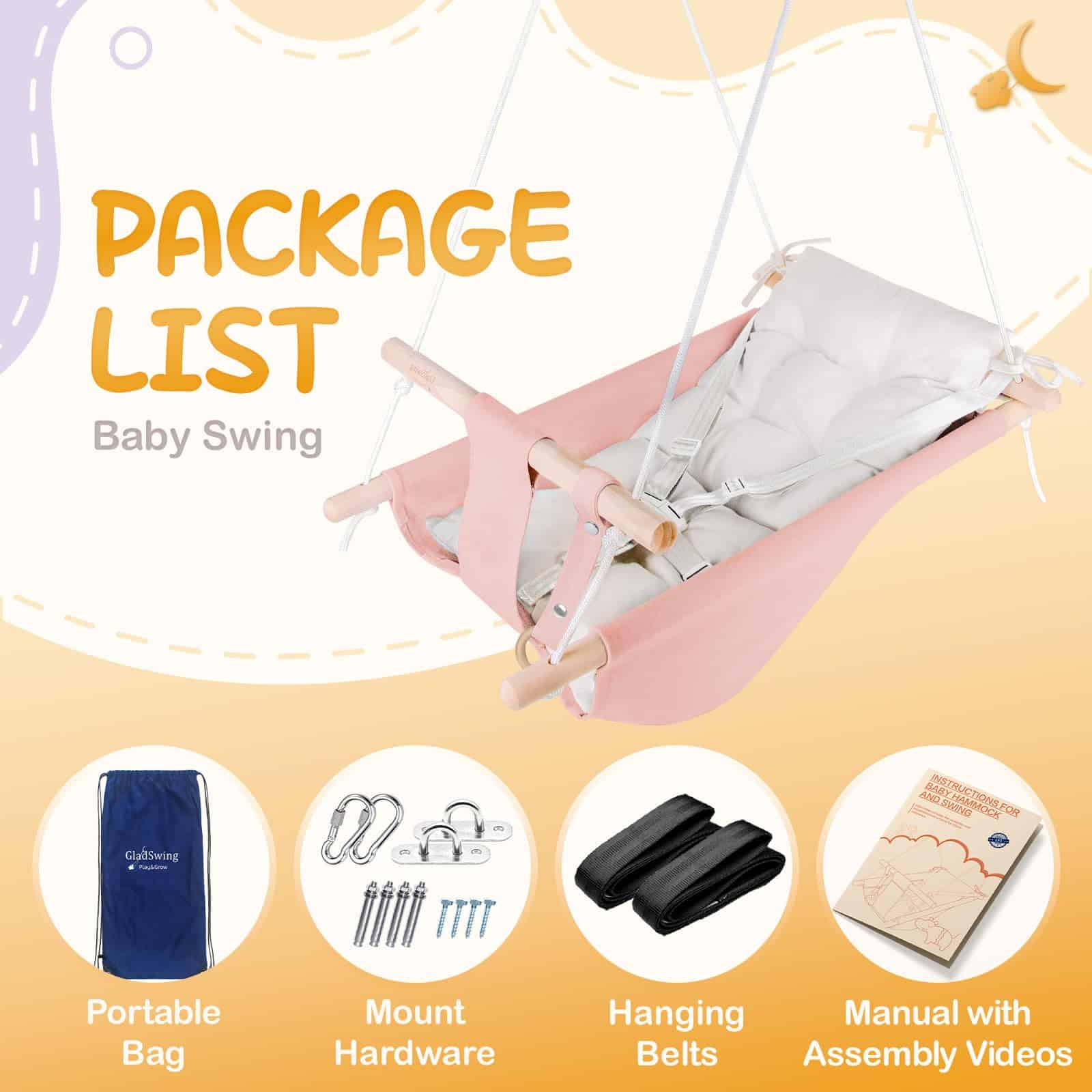 Columpio de Lona para Bebés de Infantes a Niños Pequeños, - Imagen 5