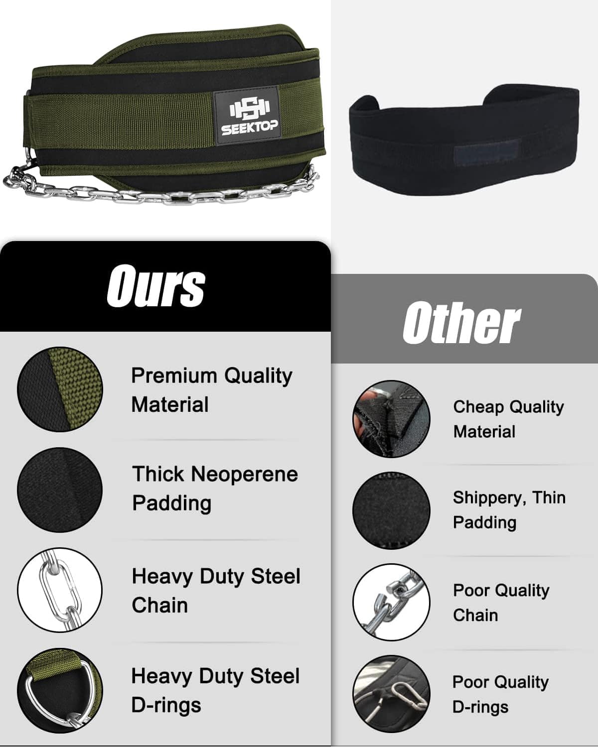 Seektop Cinturón para Levantamiento de Pesas - Cinturón de - Imagen 7