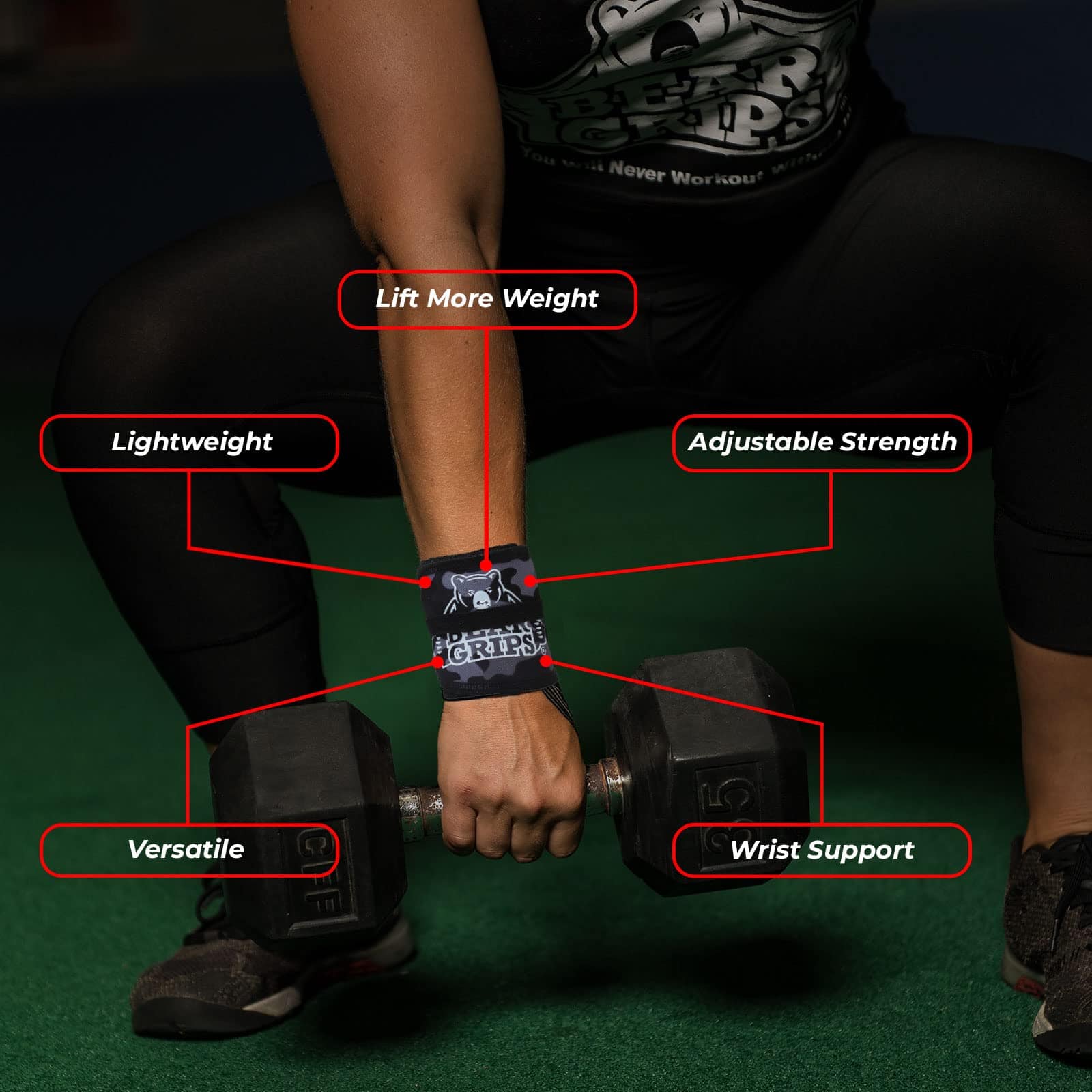 Vendas de Muñeca Ajustables Bear Grips, Soporte de Muñeca - Imagen 8