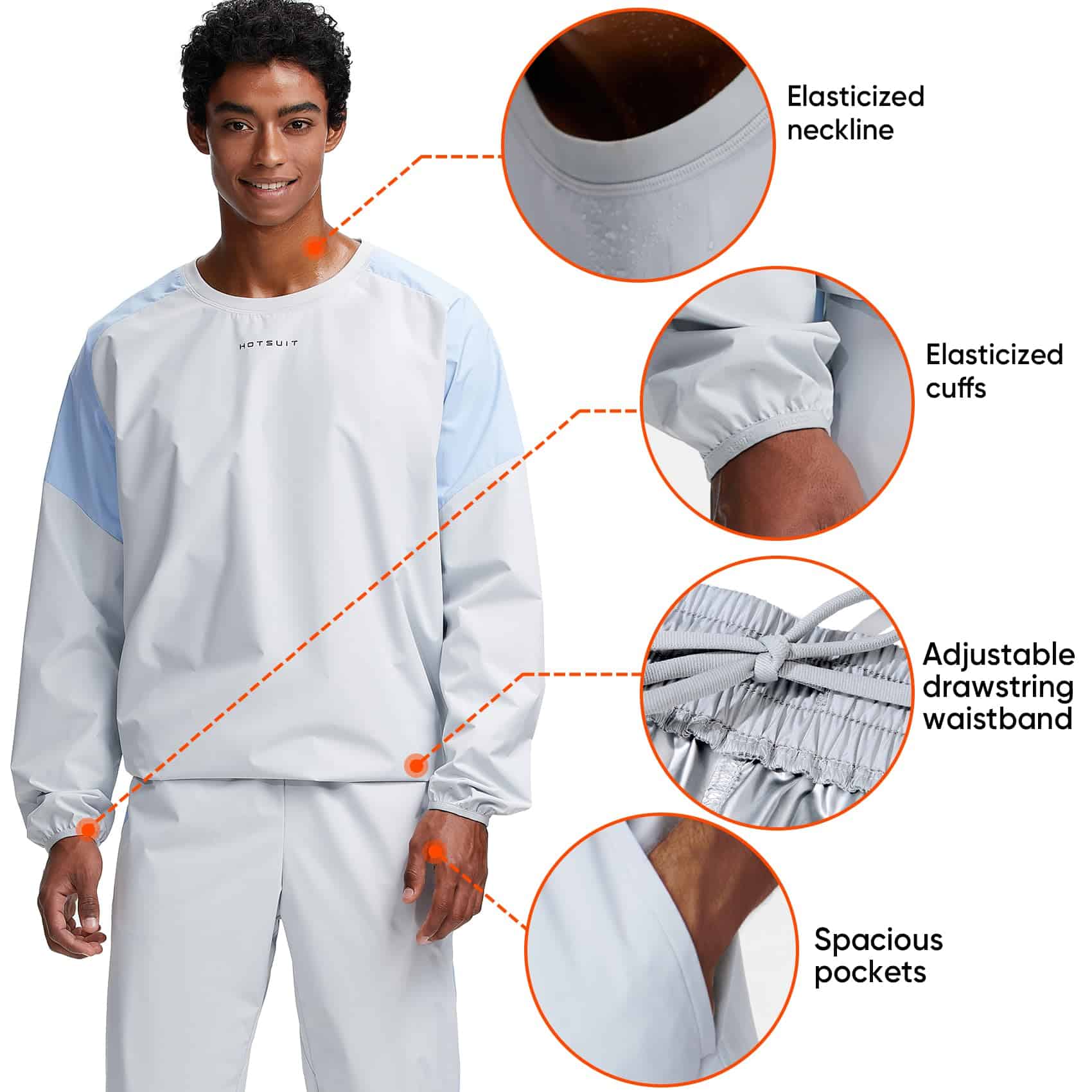 Traje de Sauna HOTSUIT para Hombres, Sudaderas y Pantalones - Imagen 3