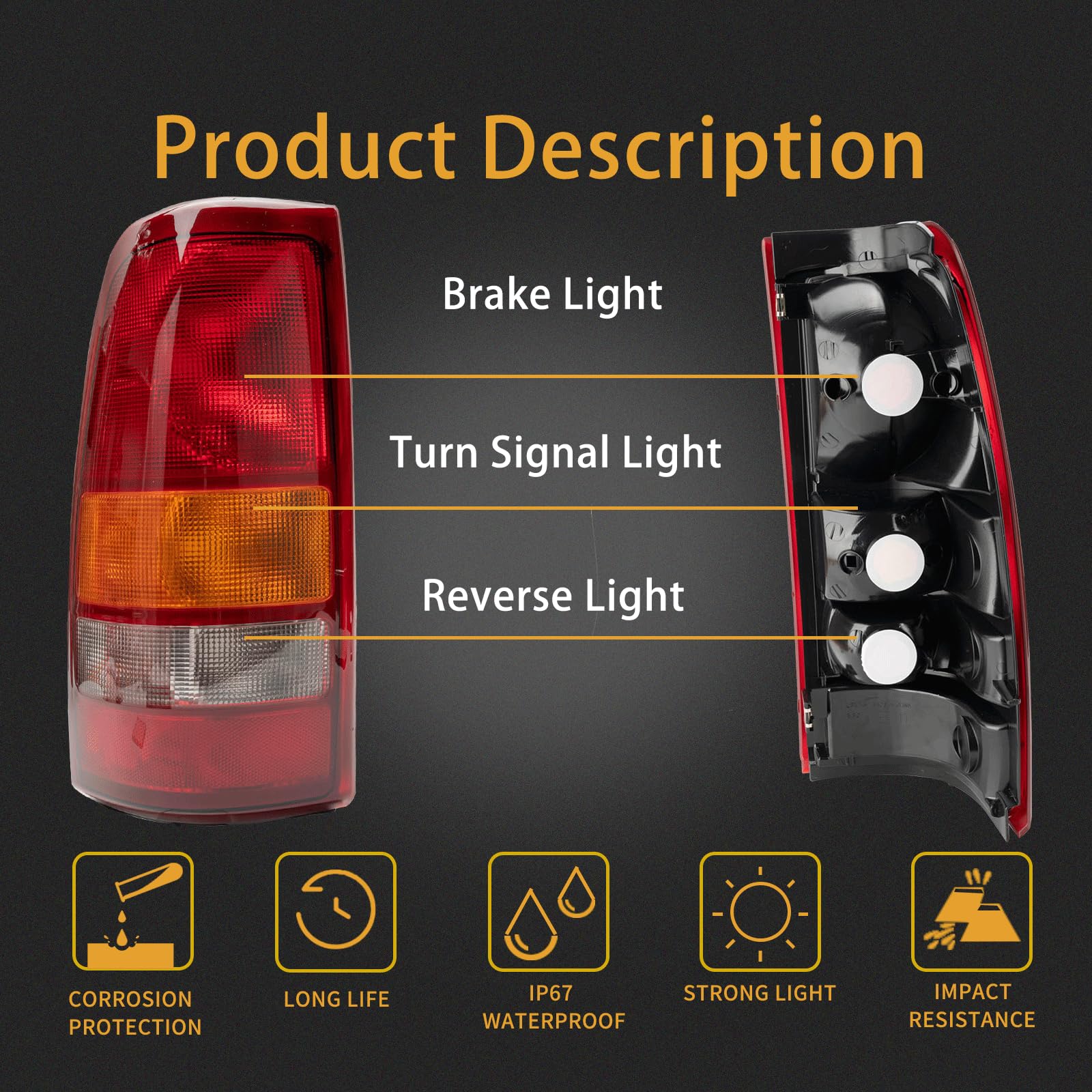 Carcaza de luz trasera MiKaFex compatible con 1999-2002 - Imagen 3
