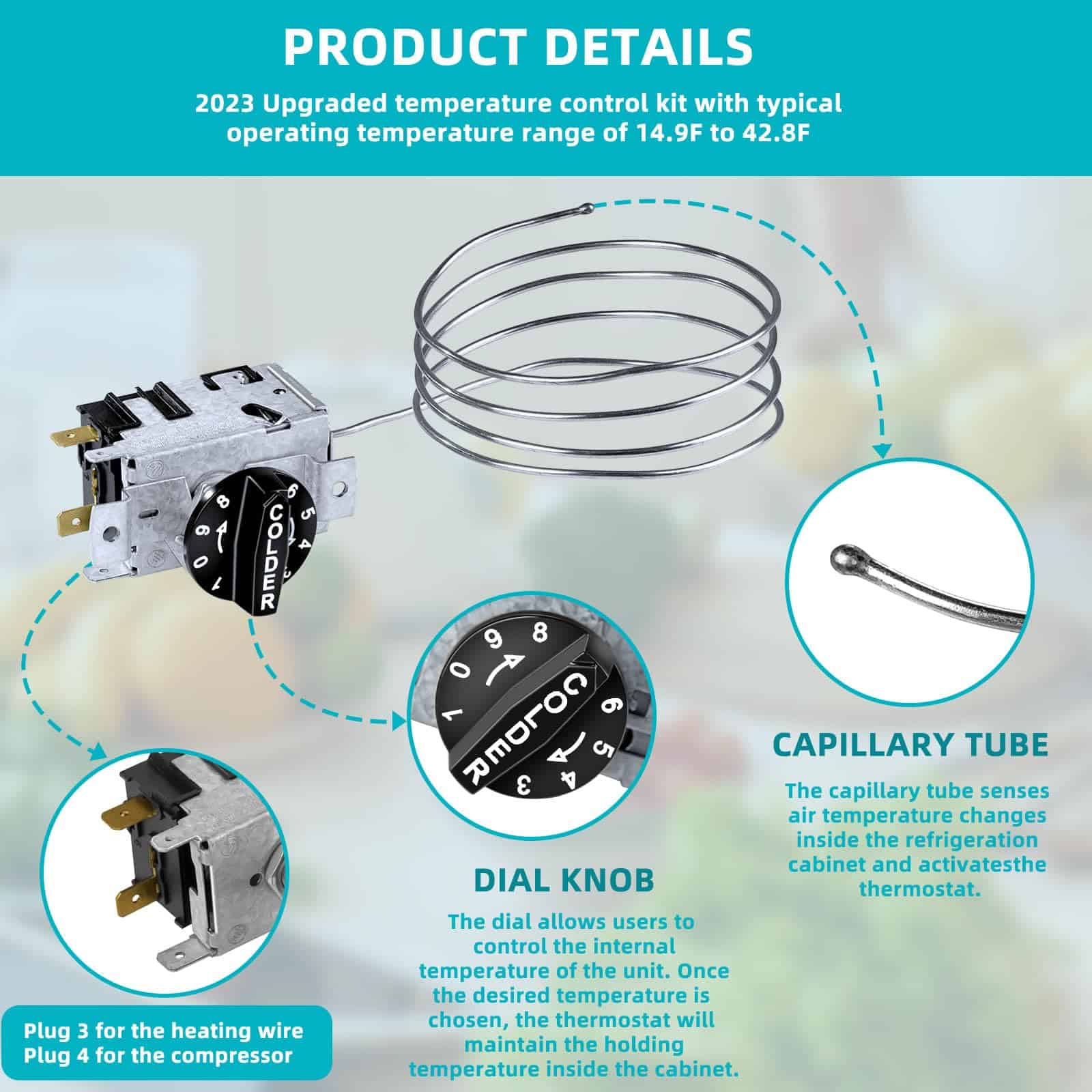 Kit de control de temperatura Fuzqq 800393 compatible con - Imagen 7