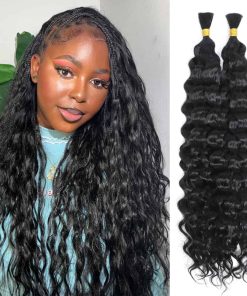 Cabello de Trenzado Humano Boho Rizado 18 Pulgadas 2