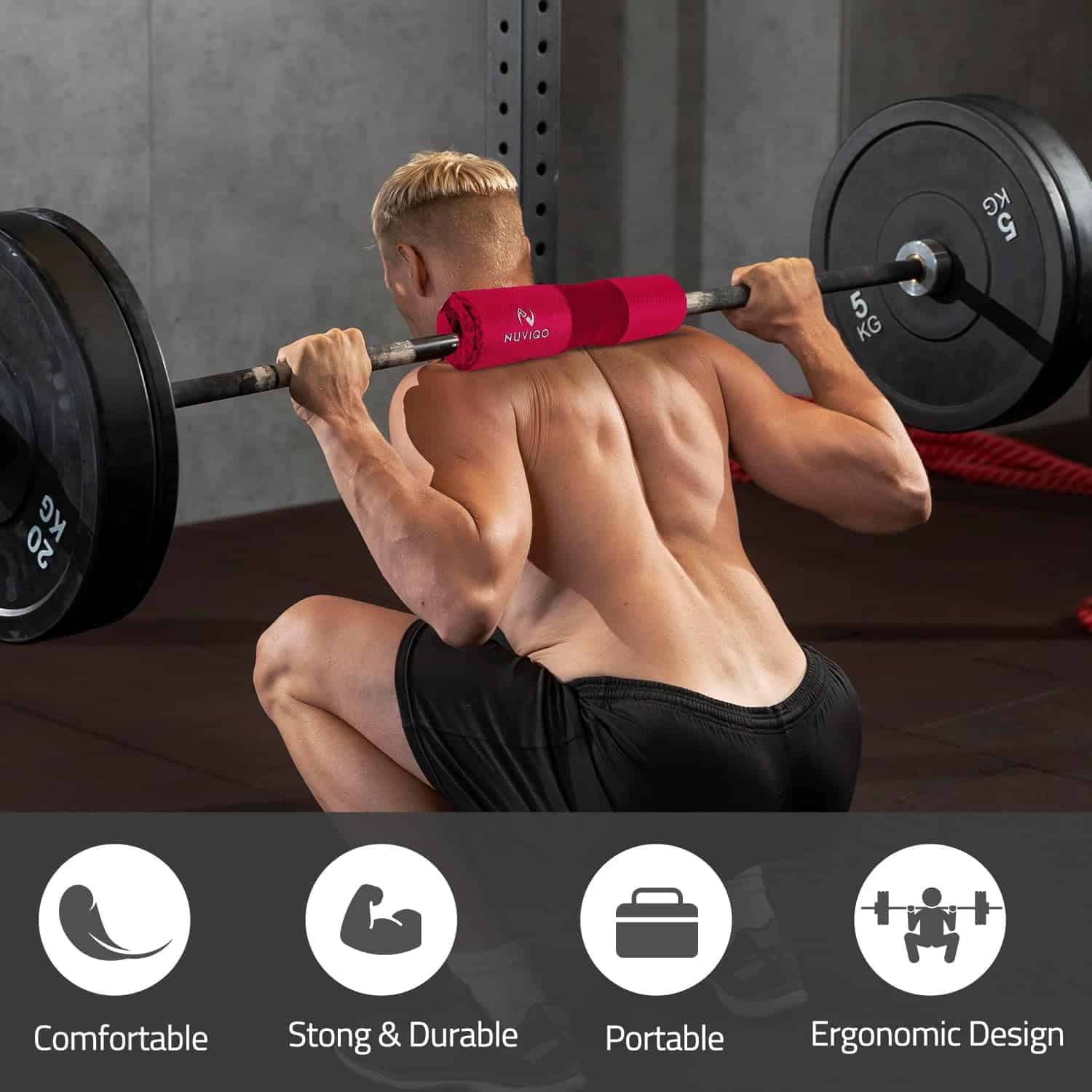 Almohadilla de Barra y Tobilleras para Máquina de Cable con - Imagen 4