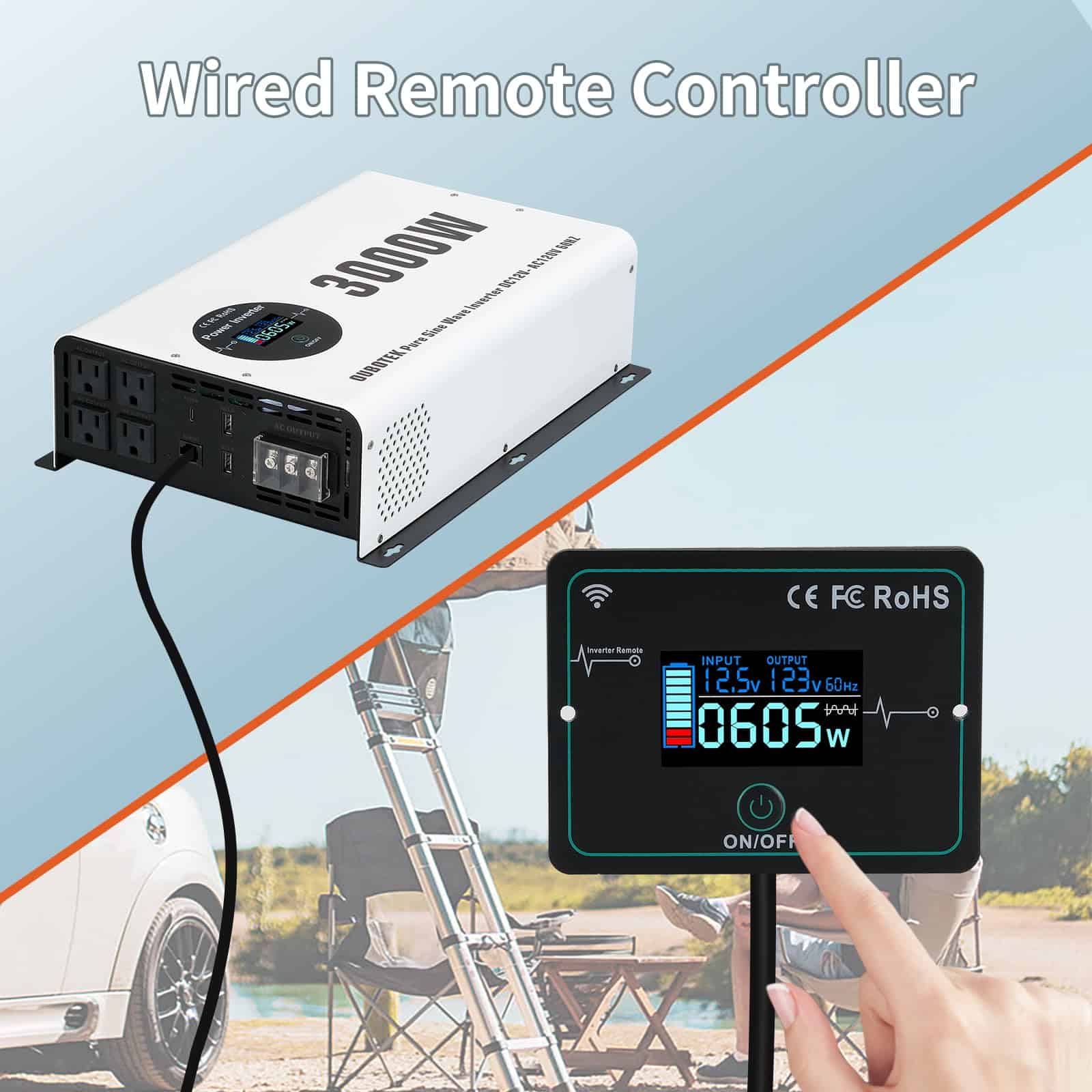 Inversor de Corriente OUBOTEK 3000 Vatios Onda Sinusoidal - Imagen 4