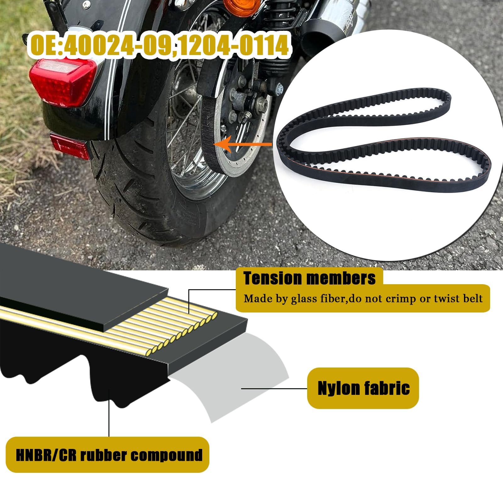 ANP PUAUTO Correa de transmisión trasera 140T 1" para - Imagen 4