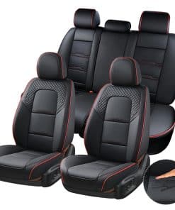Juego completo de fundas para asientos de -Negro y Rojo
