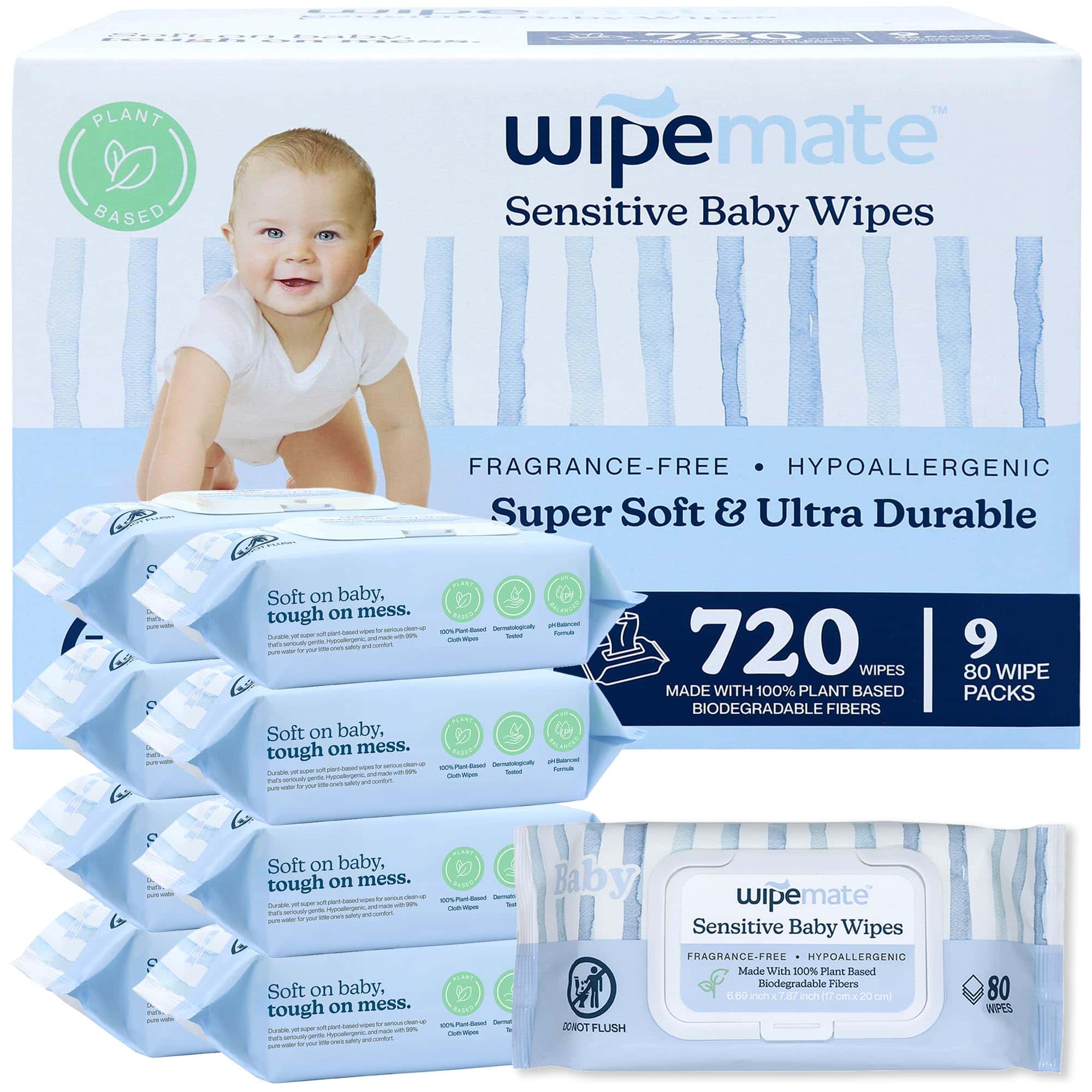 Pañitos húmedos premium Wipemate EWG-Verified para bebés,