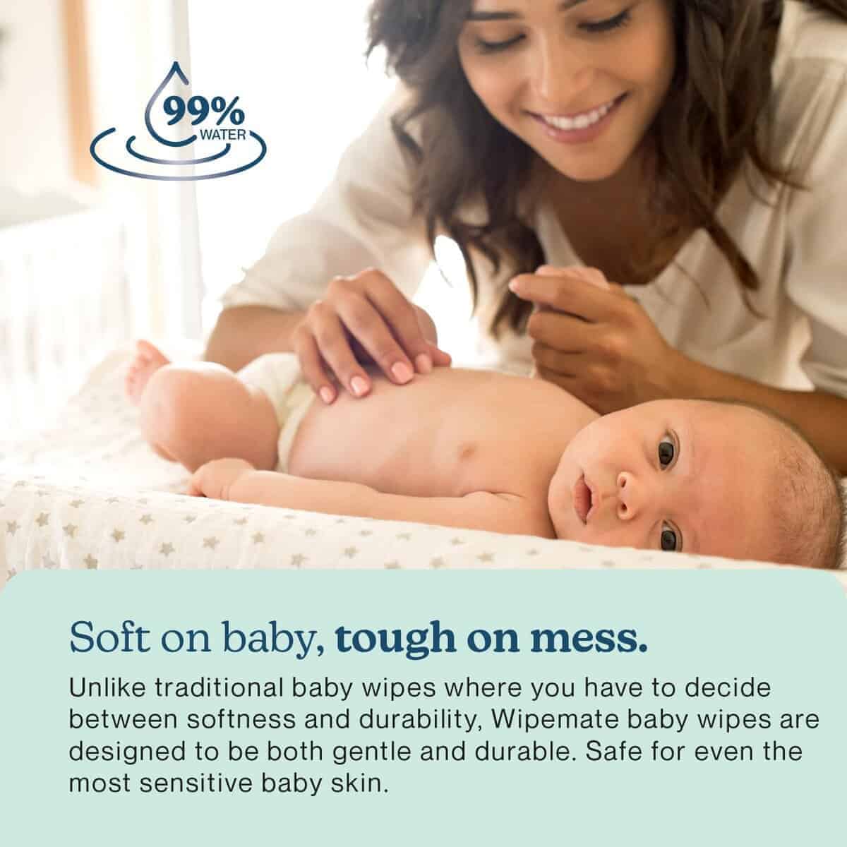 Toallitas para bebé Premium Wipemate EWG-Verified, 99% a - Imagen 3