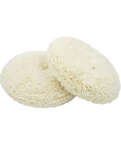 2PCS 7" Almohadilla de pulido de lana de doble cara, 100%