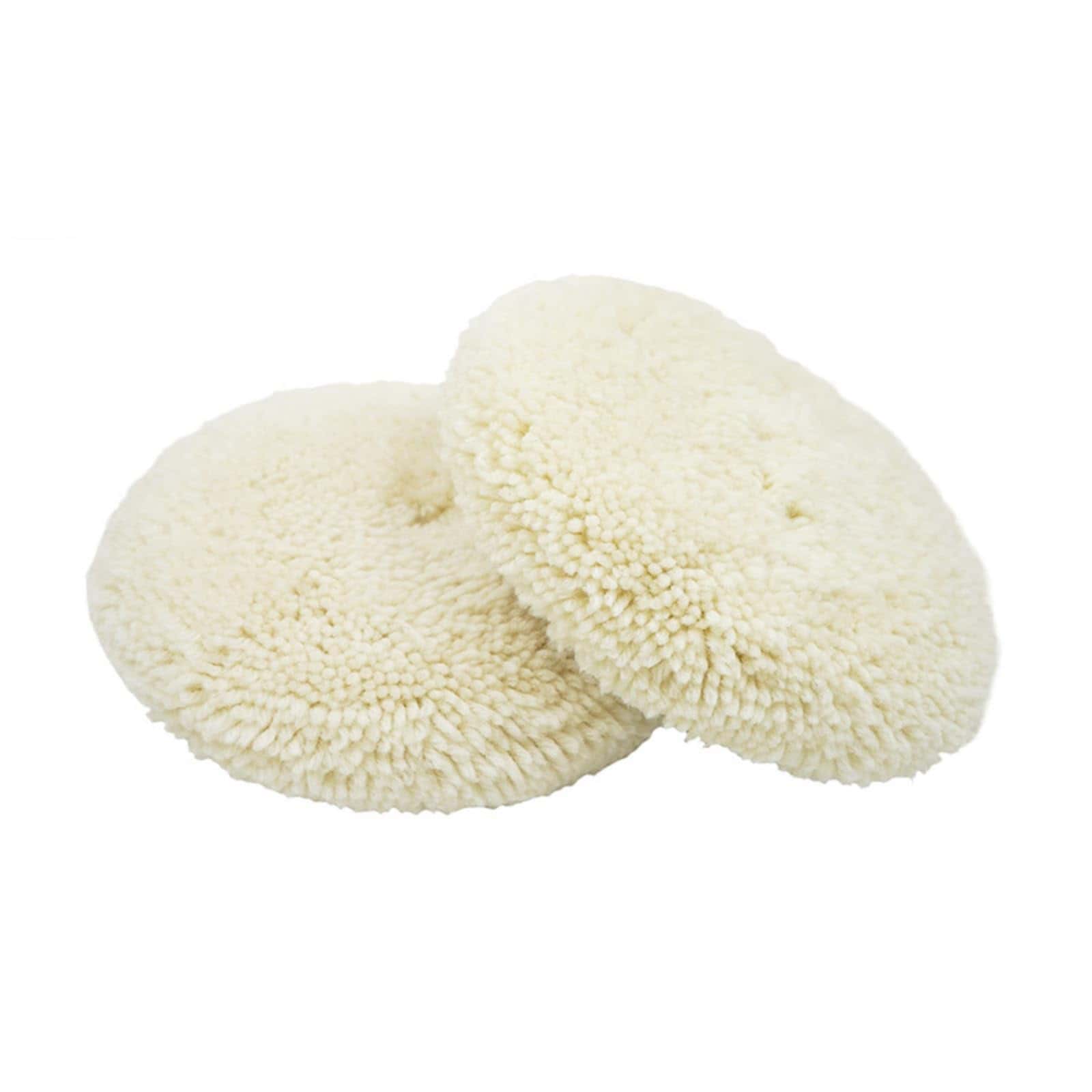 2PCS 7" Almohadilla de pulido de lana de doble cara, 100%